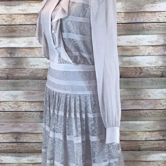 NWT $348 BCBG MaxAzria Womens Size 8 Kadee Long Sleeve Lace Dress in Rose Mist - Picture 9 of 12